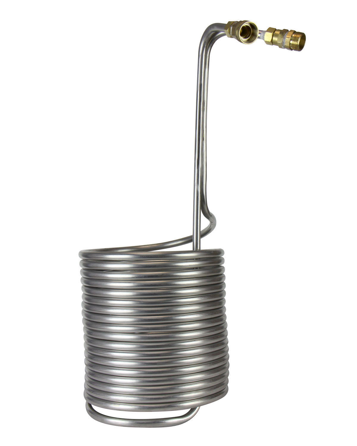 A TAS AquaHeat Propane or Natural Gas Fired Heating System coil with a hose attached, designed for use with natural gas heating systems.