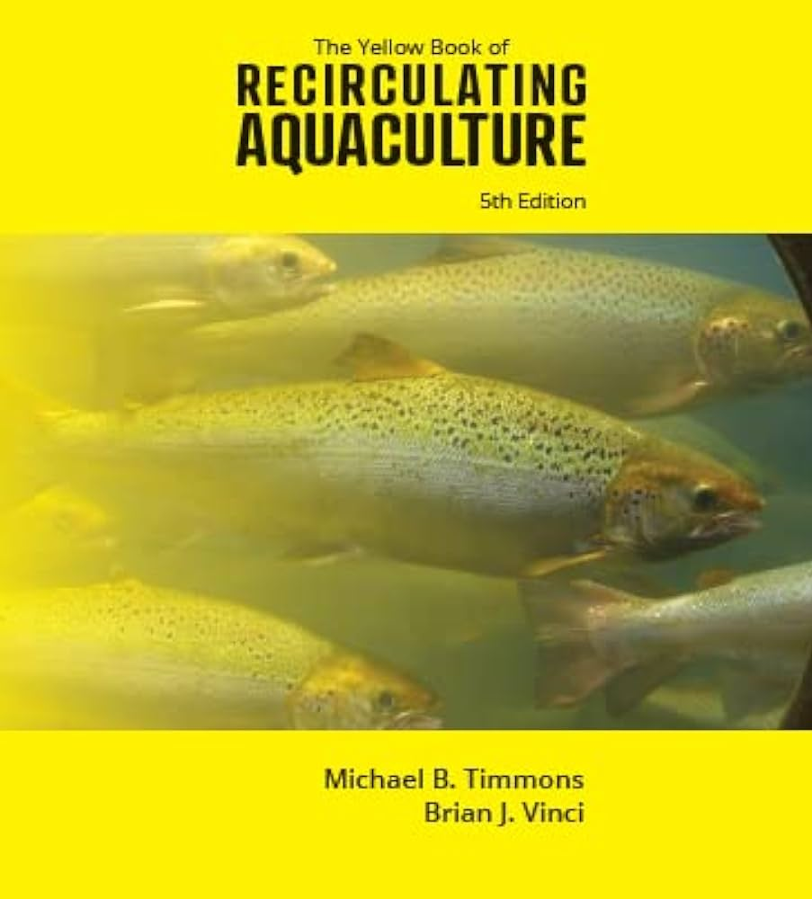 Book cover titled "Recirculating Aquaculture, 4th Edition" by GGAAZN, featuring several fish swimming and highlighting Recirculating Aquaculture Systems.