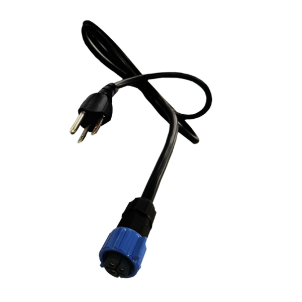 A blue TAS Thrive Apex 300W Light Bar Power Cable with a black plug.