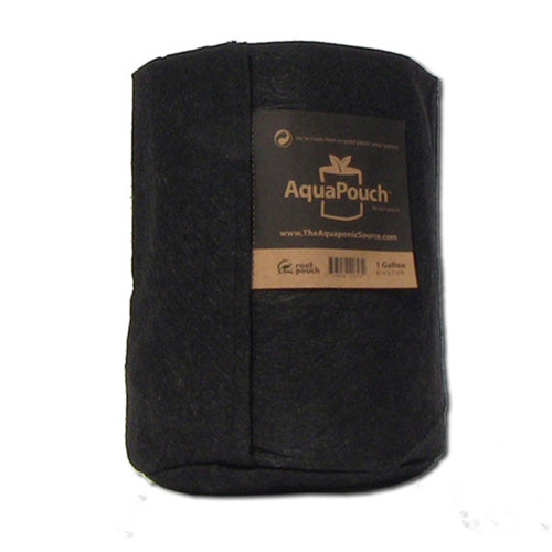 A black AquaPouch Fabric Pots bag made of natural fibers with a TAS label.