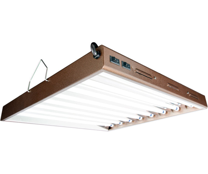 A TAS T5 24W 2′ Replacement 6400K Tubes fluorescent light fixture with two rows.