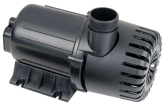 A side view displays a black TAS Danner Supreme HyDrive Magnetic Drive submersible pump, featuring a circular intake and mounting base.