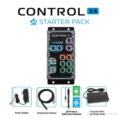 The TAS HYDROS Control X4 Starter Pack comes with sensor ports and HYDROS controllers. It also includes a flow sensor for seamless monitoring and control.