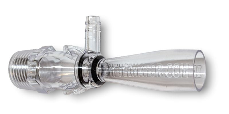 A clear plastic hose with a hole in it, paired with an TAS Infusinator™, can serve as an effective Venturi nozzle for infusing oxygens into various systems.