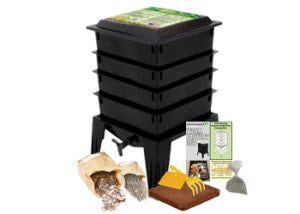 The Worm Factory 365 Vermicomposting System by Natures Footprint is a black worm composter designed for efficient composting using vermicomposting methods. This innovative system allows you to easily recycle a variety of items and turn them