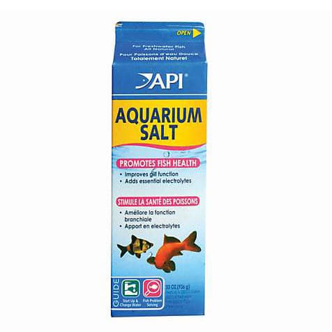 Description: TAS API Aquarium Salt – 32 oz in a box on a white background. This healthy gill function enhancer is made from evaporated sea water.