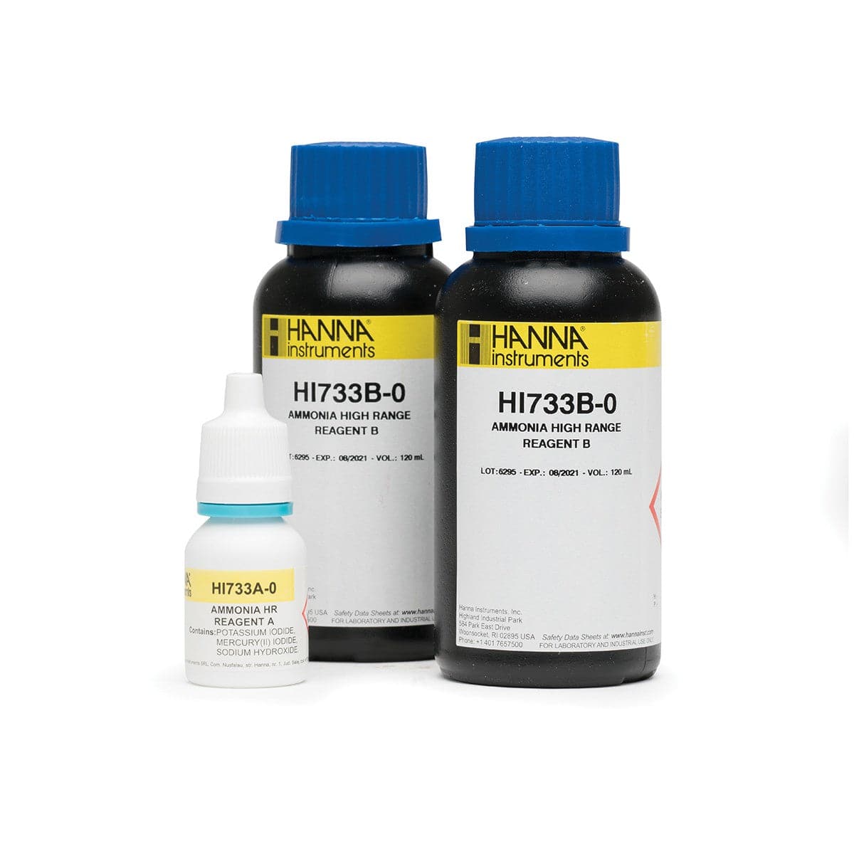 A bottle of Ammonia High Range Checker® HC Reagents (set of 25 tests) from TAS.