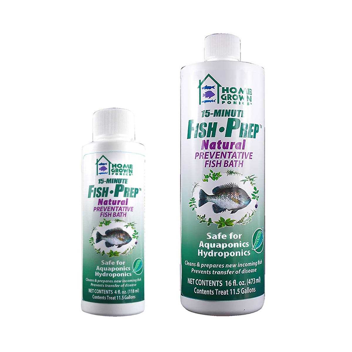 A bottle of TAS Fish Prep Preventative Fish Bath with natural soothing oils for therapeutic bath against fish disease.