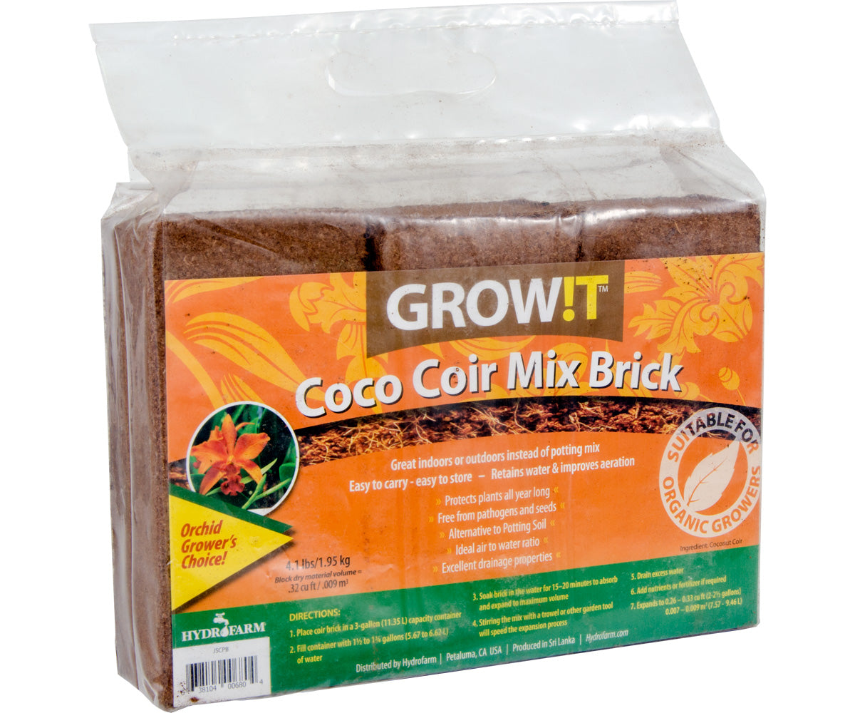 TAS PLANT!T Coco Coir Mix Bricks are a soil product that offers excellent drainage properties. This will help to stabilize the EC and pH levels within the product.