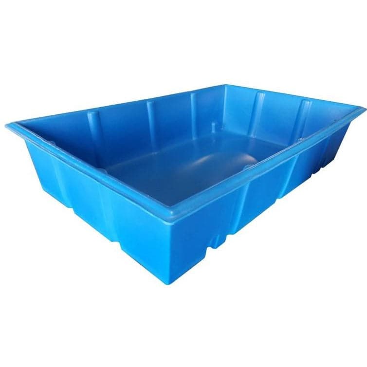 AquaBundance 300 Gallon Grow Bed by TAS is a blue plastic tray on a white background with UV inhibitors.