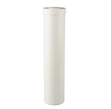 A white cylinder on a white background, featuring a TAS Big Boy Replacement KDF/85 Carbon Filter.