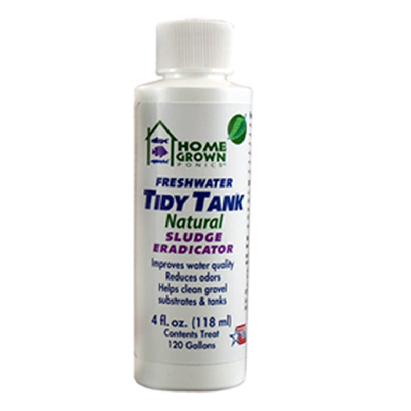 A bottle of TAS&#39;s Tidy Tank – Sludge Eradicator, designed for optimal water quality.