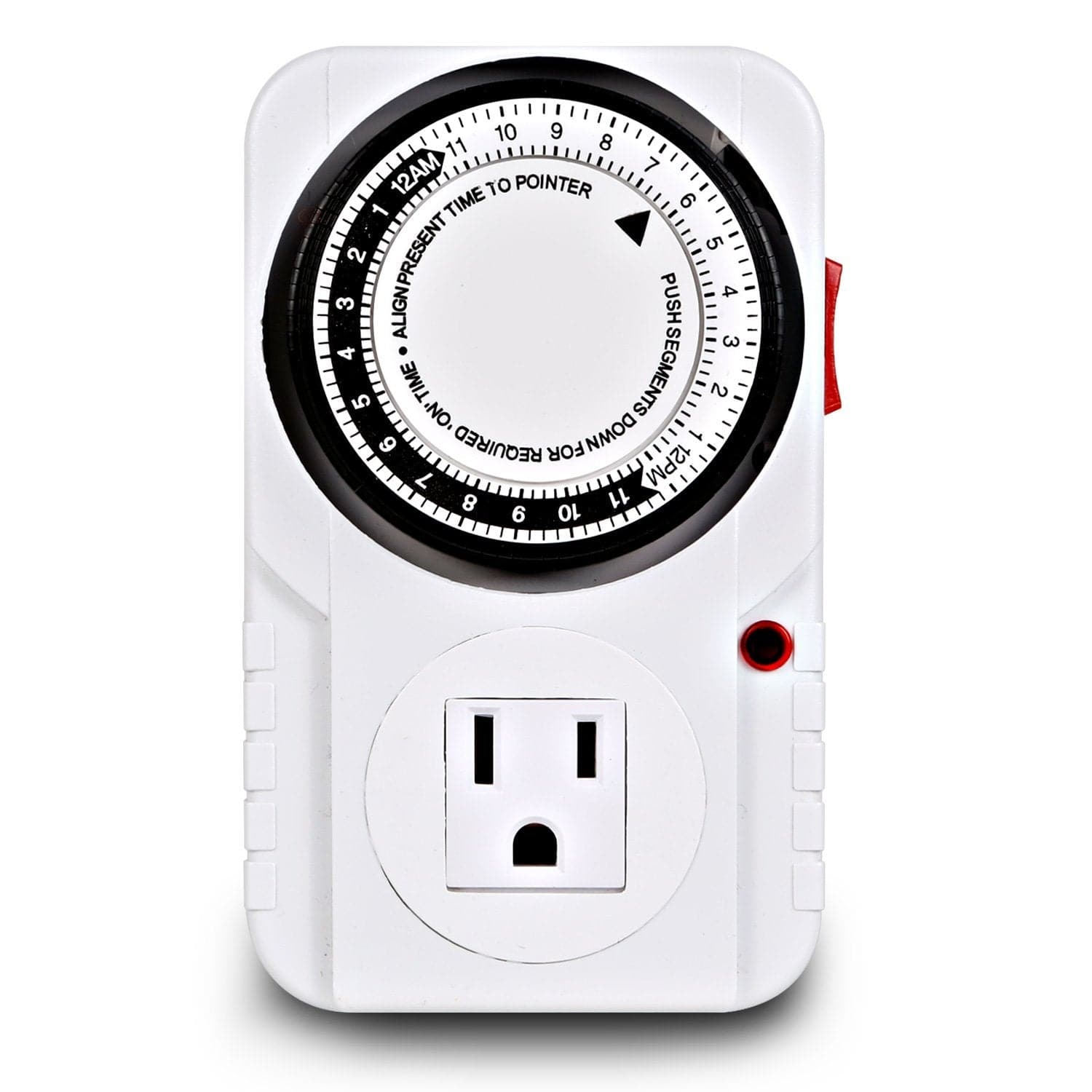 Grounded Timer, Single Outlet, 15 Min Cycle, 15 Amp, 24 Hour - Aquaponics For Life