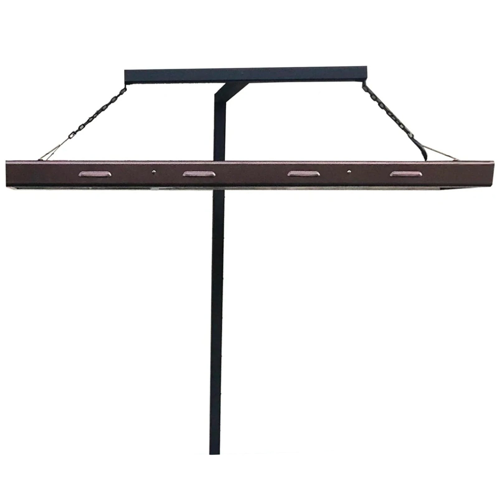 A Go Green Aquaponics light stand with a shelf attached to it.